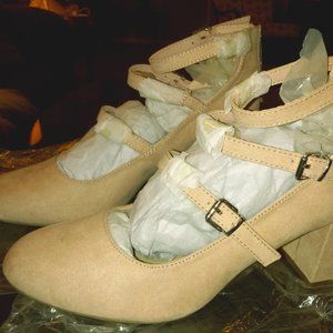 NEW ROCKABILLY PINK BLUSH VEGAN SUEDE SHOES PUMPS